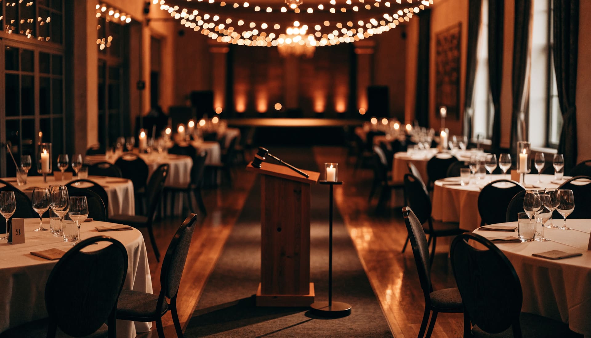 A gala room set for a charity auction (representative image)